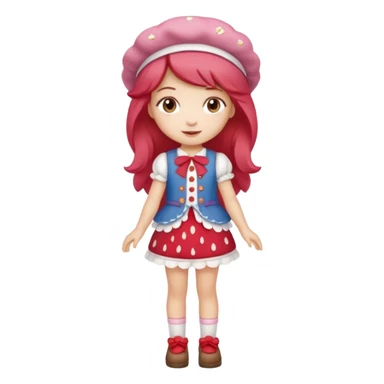 pretty and cute realistic modern day strawberry shortcake full body sticker