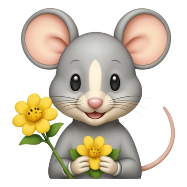 Jerry the mouse, giving a flower sticker