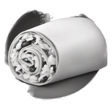 a single burrito emoji using only black and white color sticker