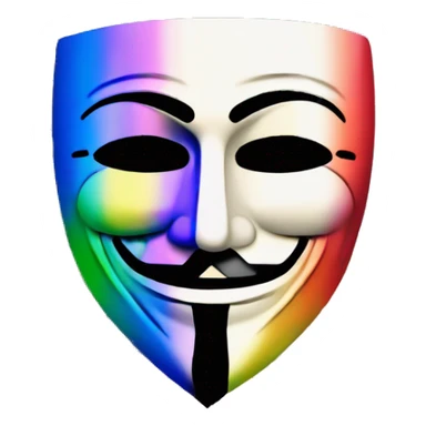 guy fawkes mask containing a colorful st basils cathedral sticker
