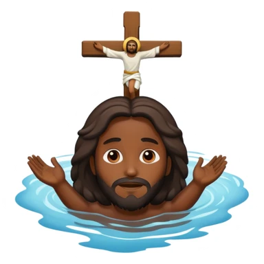 Dark skin christ Jesus floating  sticker
