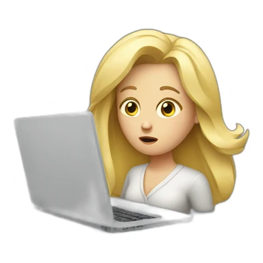 blond Confused laptop woman sticker