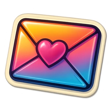 A love letter, vintage envelope, retro vibe sticker