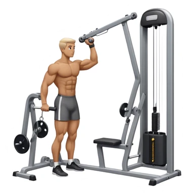 side-view man standing cable-machine tricep-pushdown sticker