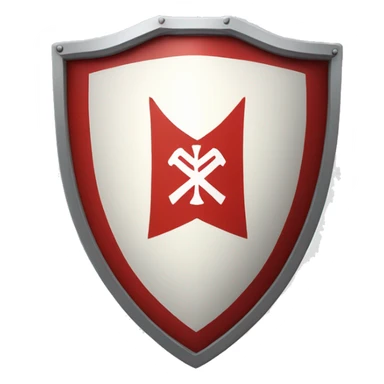 A sred and white shield with the letters BSM on it sticker