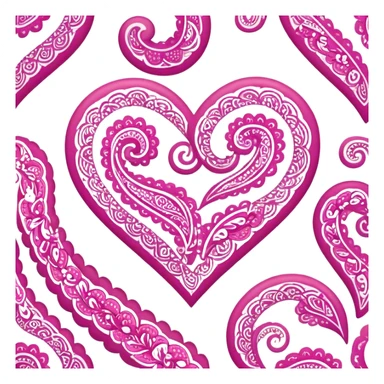 Paisley heart sticker