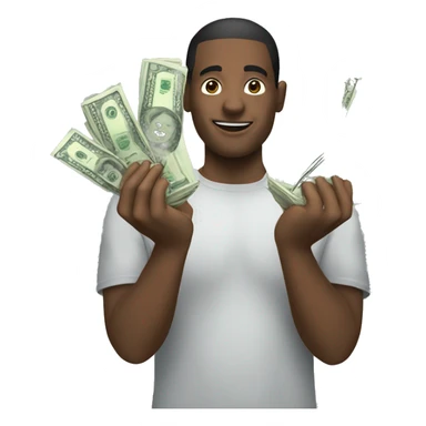 money in hands sticker
