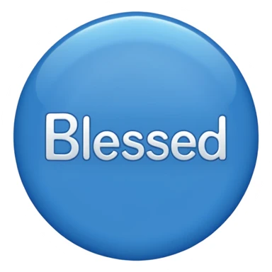 blue word "blessed" sticker