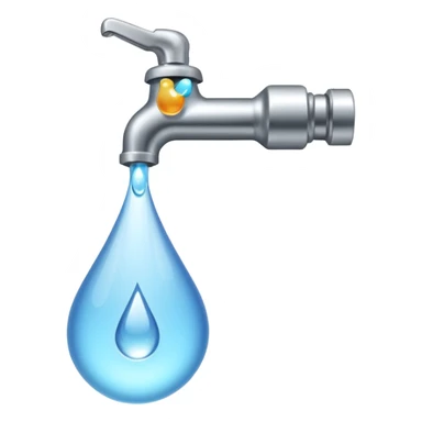 a faucet with a water droplet at the end sticker