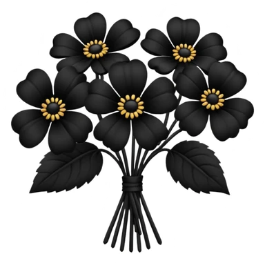 Ramo de flores negras  sticker