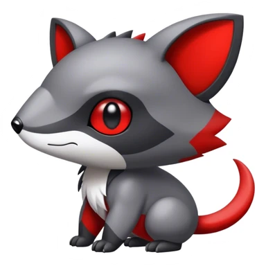 Cute cool black red white grey animal hybrid Fakemon full body sticker