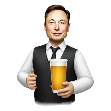 Make Elon musk holding prime drink sticker