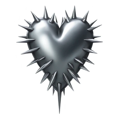 Gothic chrome heart with spikes sticker