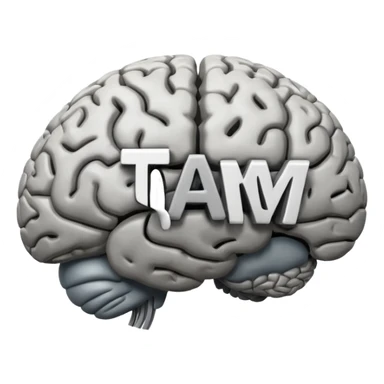 Brain that says "TAM" on it sticker
