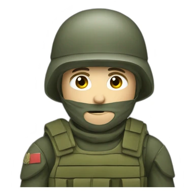 russian soldier with mask and gun sticker