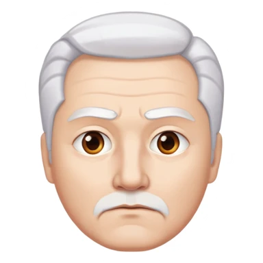 "- Nam
- 50 tuổi
- Da trắng
- Tóc bạc, lông mày trắng
- Mặt nghiêm túc
" sticker