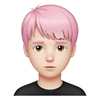 Pretty boy, short light pink hair with bangs. Pale.  sticker