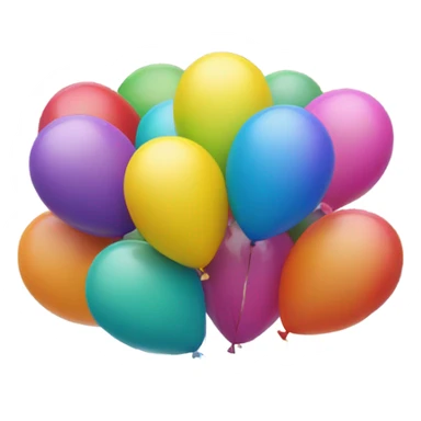 Bright colored balloons in a group and confetti sticker