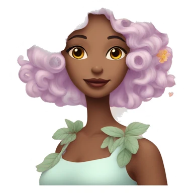 Gorgeous pastel lady with flowers and butterflies sticker