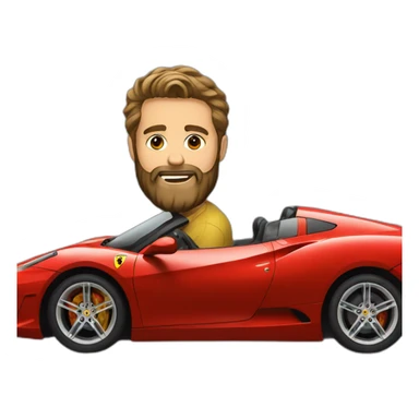 Bearded guy in a Ferrari  sticker