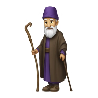 Old sultan walking with help of walking stick  sticker