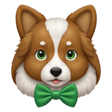 dog with a green bow tie sticker