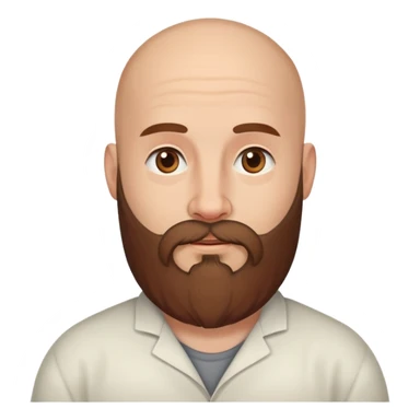bald man with long brown beard sticker
