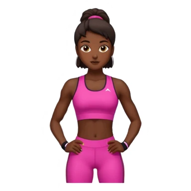 girl sport gym training, dark skin tone sticker