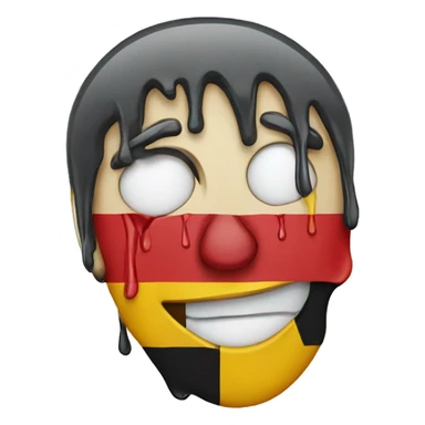 melting face emoji with german flag colors sticker