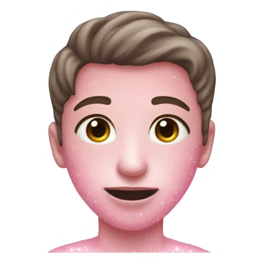 pastel pink sparkly heart no face sticker