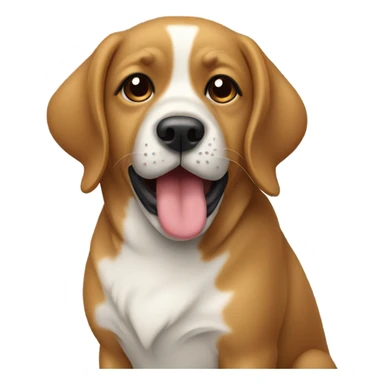 Dog licking tail sticker