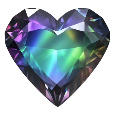 Dark Heart shaped 56-carat iridescent diamond sticker