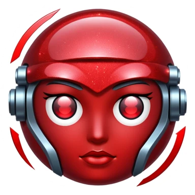 red glitter cyberpunk shine sticker