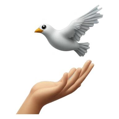 Flying bird above  hand sticker