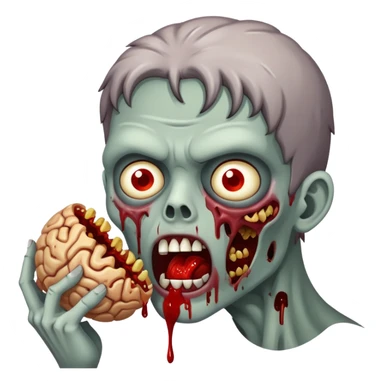 Zombie eating brains  sticker