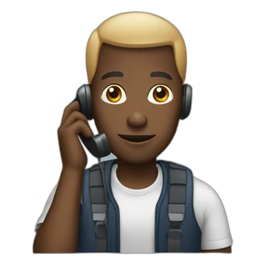 black man calling phone sticker