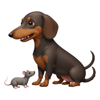 Dachshund killing rat sticker