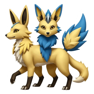Lucario-Anubis-Umbreon-Zeraora-Jolteon-Fakémon-hybrid-creature (full body)  sticker