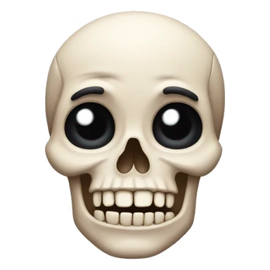 THE skull emoji but mixed with the eyebrow up emoji sticker