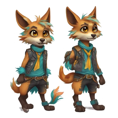 Cool cute Kawaii edgy colorful fantasy animal fursona by griffsnuff & LiLaiRa & Falvie full body sticker