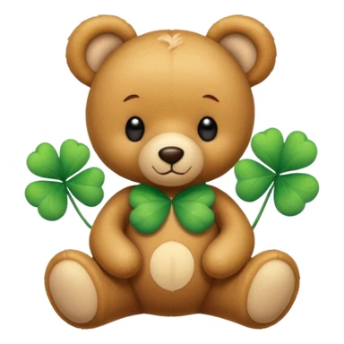 Fairy Teddy with four-leaf clover sticker