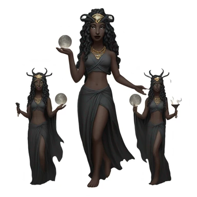 Hekate goddess of the night and magic- triple goddess black sticker
