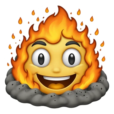 a pile of ash and dust smiling sticker