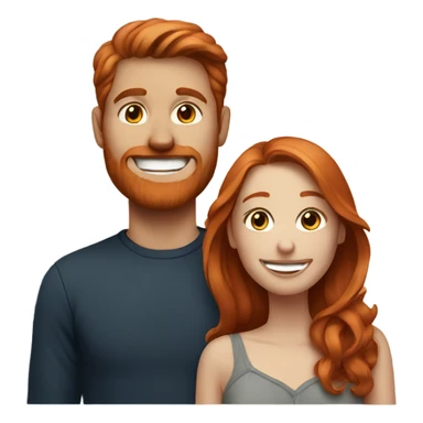smiling couple at night redhead sticker