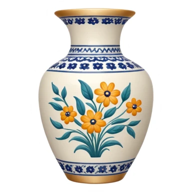 Pretty vase with floral pattern sticker