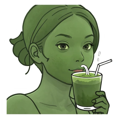 Clean girl drinking matcha sticker