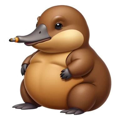 Fat platypus smoking cigarette sticker