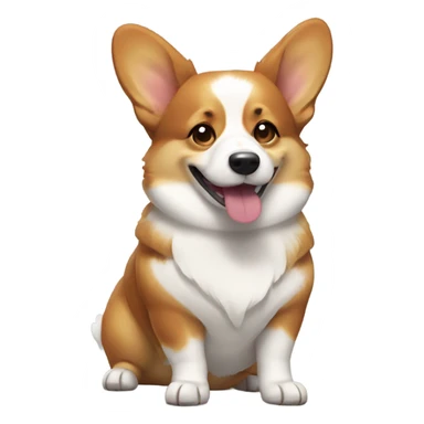 Tri colored corgi face winking sticker