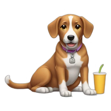 lunch and walk dog sticker