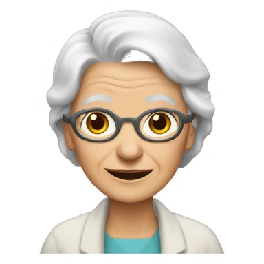 an elderly woman in the middle plan sticker